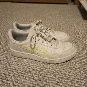 ASICS Off-White and Pale Yellow Sneakers